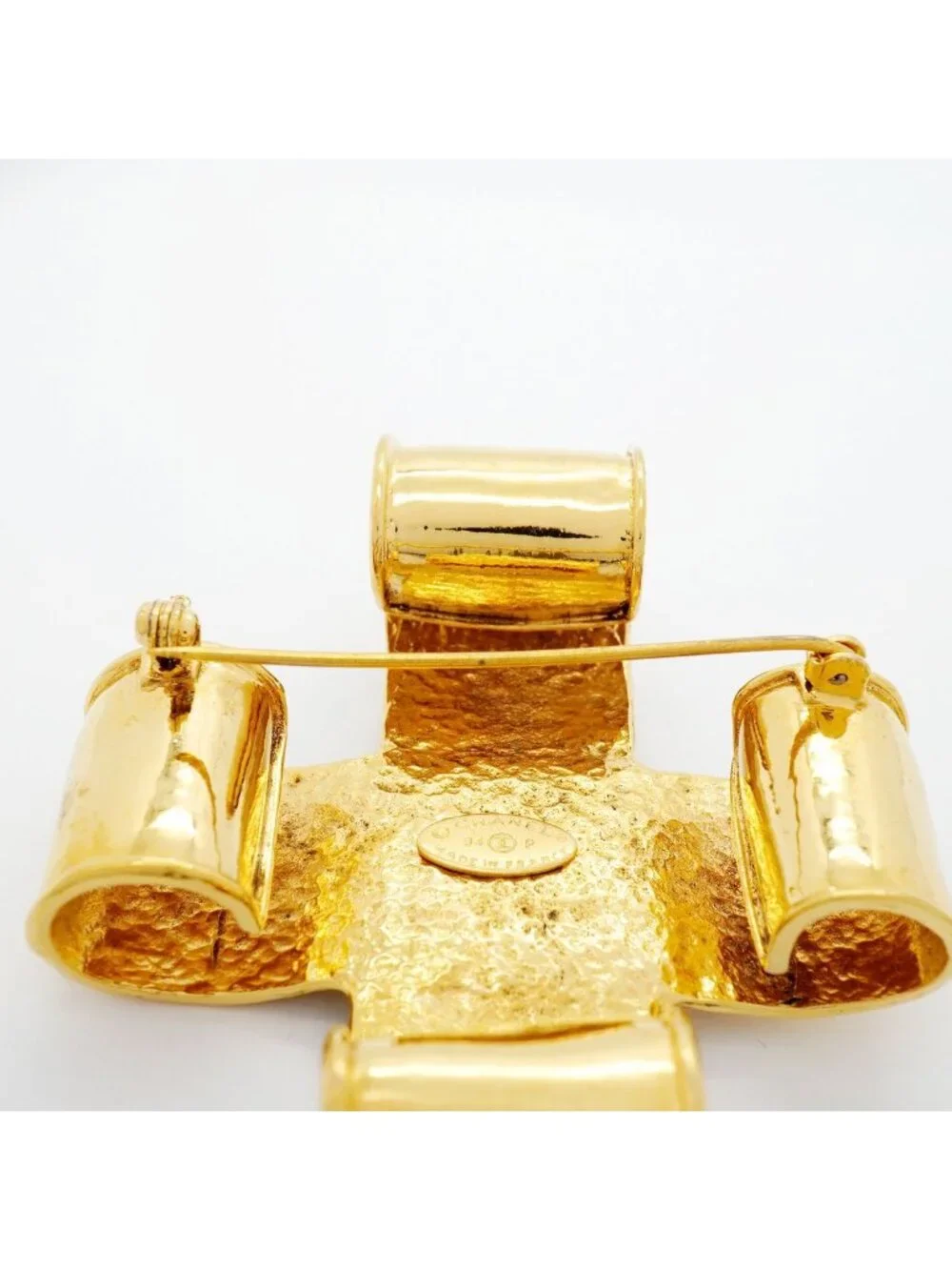 Chanel Brooch Vintage CC Logo Gold Plated